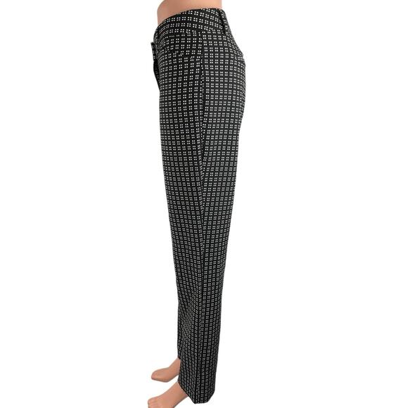 Express Black High Rise Plaid Checkered Straight Leg Trouser Dress Pants Size 8 - Picture 2 of 5